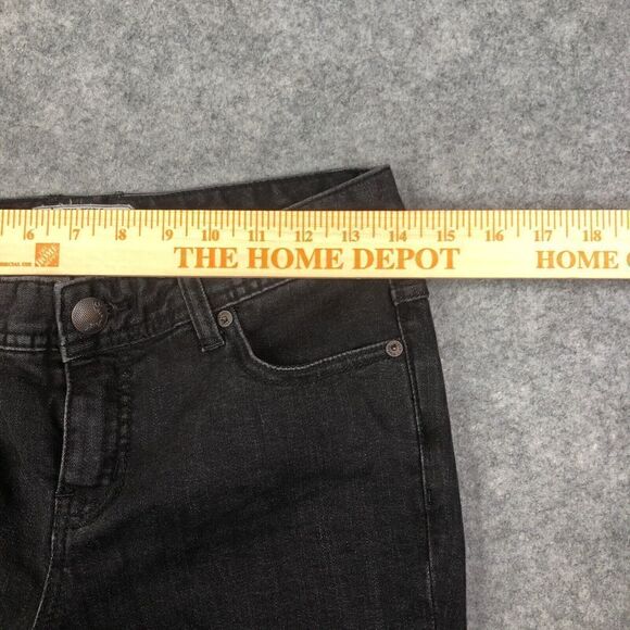 FREE PEOPLE Low Rise Skinny Jeans W27 Black Distressed Fray Step Hem Stretch - Picture 5 of 10